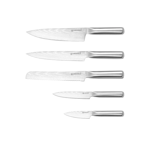 BLOC COUTEAUX 5PCS ACACIA REFLET ACIER-BOIS