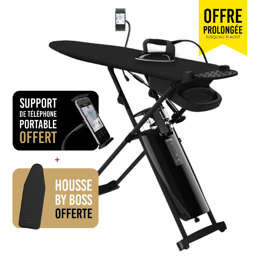 Offre Laurastar Août SMART M : housse BOSS et support téléphone offerts