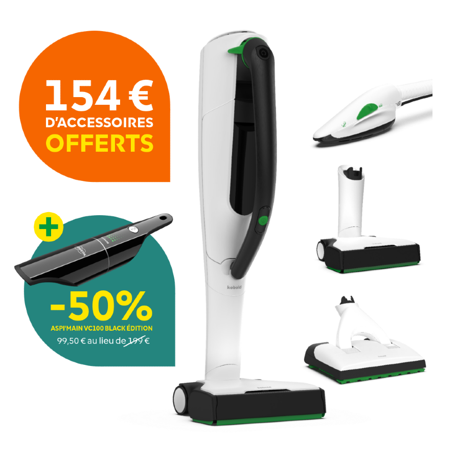 Offre Kobold VK7 Compo 2 Octobre 2026 – 4 accessoires offerts + VC100 à -50 %