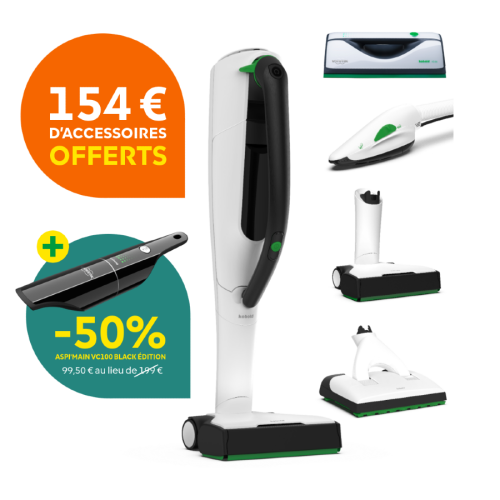 Offre Kobold VK7 Compo 3 Octobre 2026 – 4 accessoires offerts + VC100 à -50 %