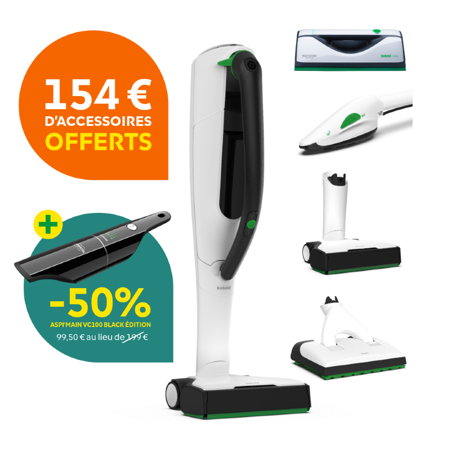 Offre Kobold VK7 Compo 3 Octobre 2026 – 4 accessoires offerts + VC100 à -50 %