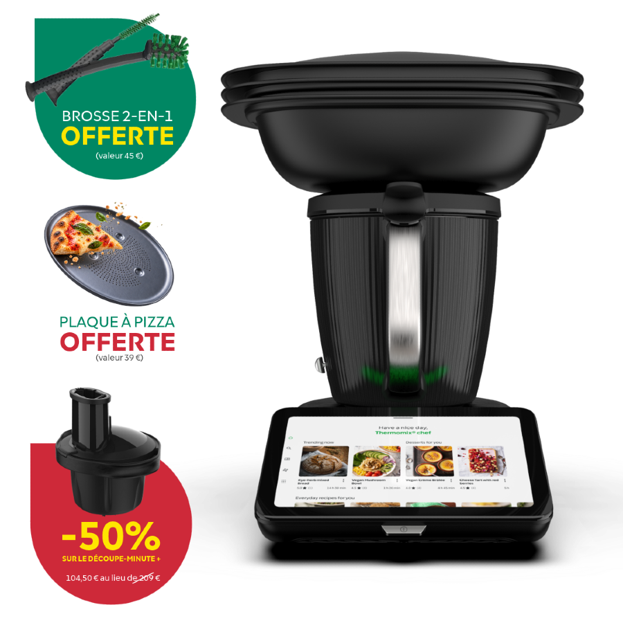 Offre Thermomix® TM7 Octobre 2026 – Brosse et plaque à pizza offertes + Découpe-Minute+ à -50 %